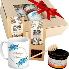    GESCHENKKORB-SET MIT TEE, HONIG, HONIG, DANKESCHÖN, GESCHENKBOX Zp1