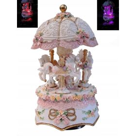    WUNDERBARE KARUSSELLPFERDE, SPIELDOSE, LICHTER, SPINNERSPIEL, GLÄNZEN WUNDERBAR