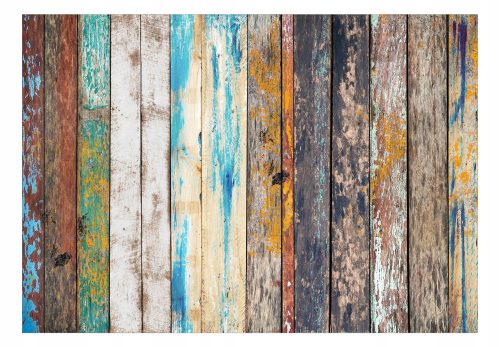 Fototapete - Holzregenbogen 400x280
