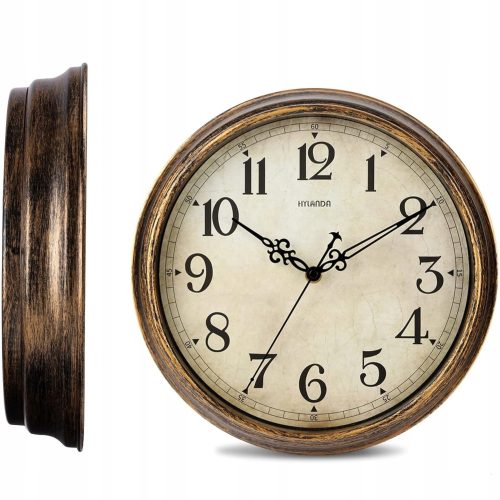 Uhr für zu Hause Wanduhr Retro-Wanduhr - HYLANDA Brauntöne, 30 cm