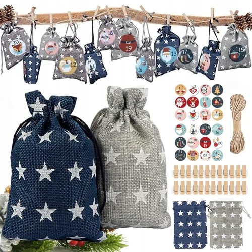  ADVENTSKALENDER DIY HÄNGETASCHEN STICKER LINIE GESCHENKSET