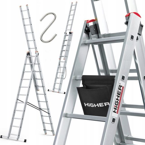 Höhere Leiter 7,35 m Aluminium 3 x 11 bis 150 kg