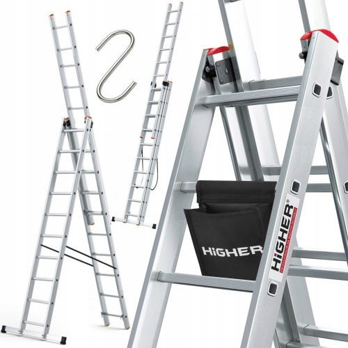 Höhere Leiter 6,31 m Aluminium 3 x 10 bis 150 kg