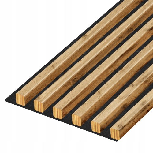 Wandlamellen 20x20 mm auf Akustikfilz, 246 mm breit, 6 Lamellen