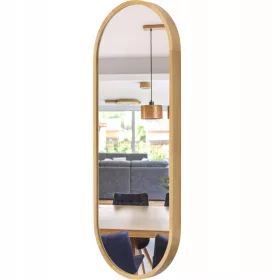    LEJA ovaler Wand-Badezimmerspiegel im Holzrahmen EICHE 100x38 STYLISH