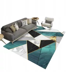  GEOMETRISCHER TEPPICH MINTY-DREIECKMUSTER 140x200