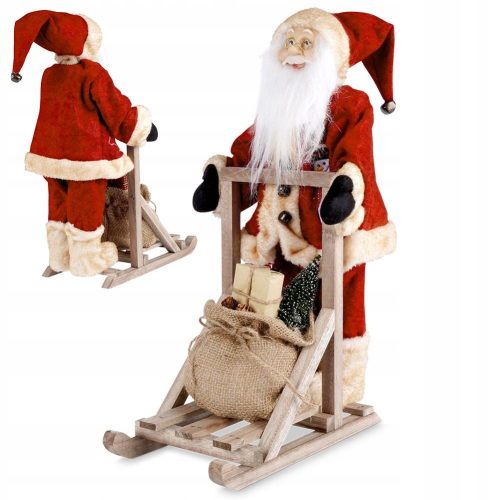  Große Weihnachtsmannfigur auf Schlitten, Weihnachtsdekoration