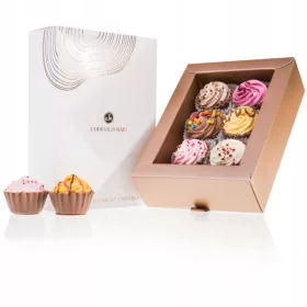   Exklusive Weihnachts-Cupcakes Pralinenbox, 6 Stück mit verschiedenem Geschmack