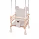  Holzschaukel für Kinder TULUSZKA Samt-Teddybär 3in1 - Beige