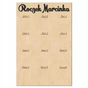  Fototafel für ein einjähriges Kind, graviert TNR2
