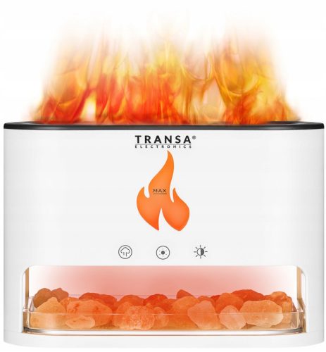  Aromatherapie-Aromadiffusor LED FLAME AromaFire Himalaya-Salzweiß