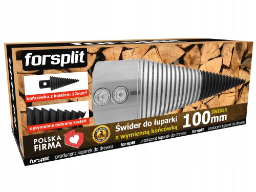 Holzspalter / Spaltschnecke 100 / 38 mm / Kegel mit Spitze / Hacker