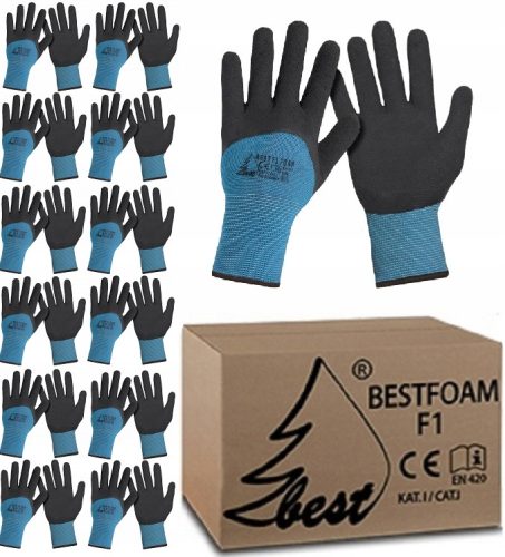 Gartenhandschuhe - Beste F1 FOAM-Handschuhe, Größe 10 – XL, 12 Paar