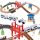  Holzeisenbahn, batteriebetriebene Eisenbahn, Gleise, Wagenset für Kinder, XL, 3,2 m