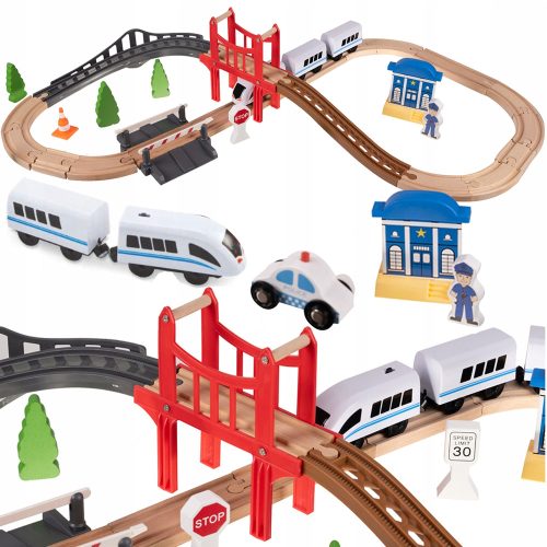  Holzeisenbahn, batteriebetriebene Eisenbahn, Gleise, Wagenset für Kinder, XL, 3,2 m