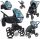  Babe Boss Cavo Premium 3in1 Kinderwagen Blumen, Grün, Graphit, Beige