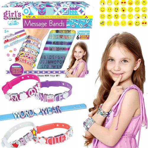  KREATIV-KIT ZUM HERSTELLEN VON BUCHSTABENARMBÄNDERN FÜR MÄDCHEN + AUFKLEBER