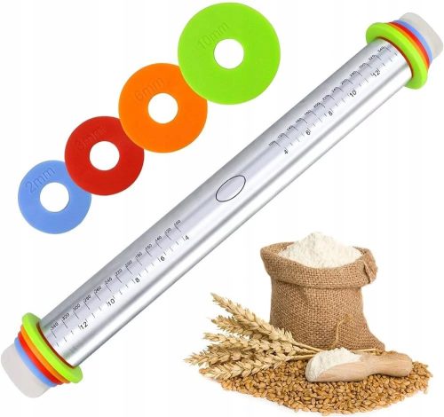 Teigbretter und Nudelhölzer Verstellbare Rolle mit Ringen 43 cm