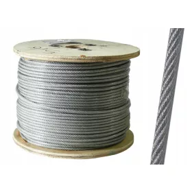 100m Seil PVC-Stahlkabel 6mm 6x19+FC verzinkt