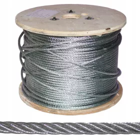 100m Seil Stahlseil 6mm 6x19+FC, verzinkt