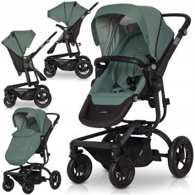    LEICHTER KINDERWAGEN, VERSTELLBARER SITZ, AUFGEBLASENE RÄDER, ZUBEHÖR 0–22 kg