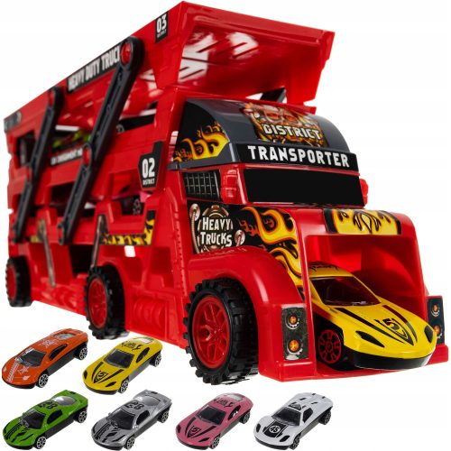 Tow Truck Truck Launcher 6 Autos Autos Set Auto + Spring Springs Autos + klassische Aufkleber Ranok-Creative 1 Stk.
