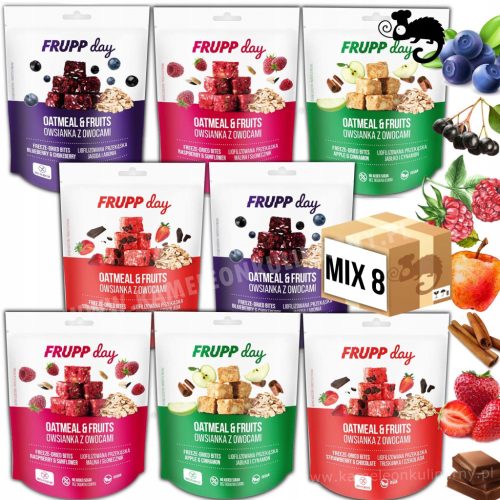 FRUPP Day Mischpaket – Gefriergetrocknete Haferwürfel mit Früchten, 200g