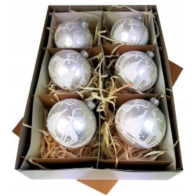  Weihnachtskugeln aus Glas 6 Stück 8 cm