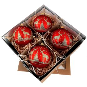  Weihnachtskugeln aus Glas, 4 Stück 10 cm