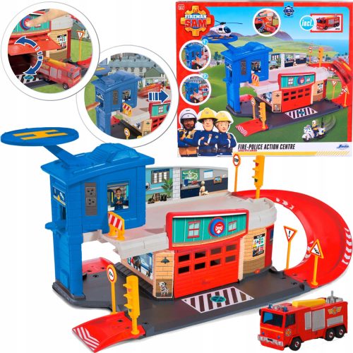  FEUERWEHRMANN SAM FEUERWEHR POLIZEISTATION 2IN1 + JUPITER-FAHRZEUG