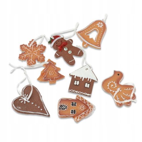  Lebkuchen-Christbaumanhänger, 9 Stück in einer Box