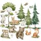 Dekorative Wandaufkleber WANDAUFKLEBER WALDTIERE 100x200cm WALD 8