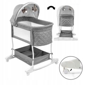    Traditionelle Milly Mally Wiege 72 x 82,5 cm, Grau- und Silbertöne