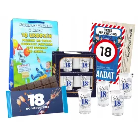    Geburtstagsgläser + Schokolade und Wünsche, Geschenk zum 18. Geburtstag