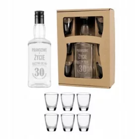    Geschenkkaraffe und 6 Gläser Geburtstag 18-99 für einen Mann für AlkoholMUSTER