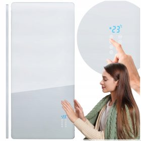  ELEKTROHEIZKÖRPER 800 W WEISSER WANDKONVEKTOR GLASDISPLAY