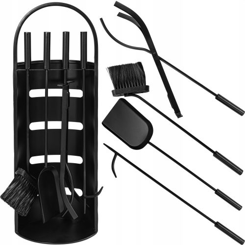 KAMIN-ZUBEHÖR-SET WERKZEUG FÜR KAMIN, OFEN, SCHWARZ 5IN1