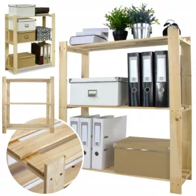   Wamar Lagerregal aus Holz, 90 x 80 x 28 cm, max. 40 kg pro Regal
