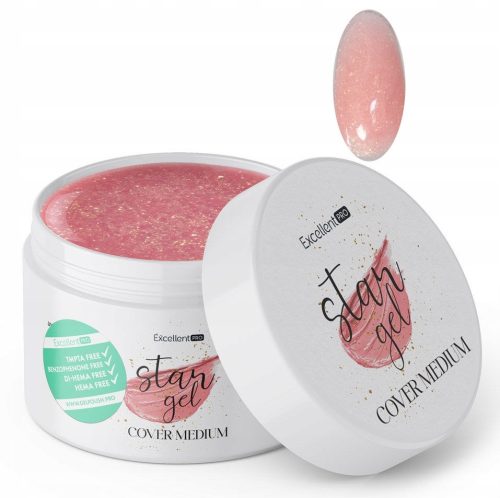  AUSGEZEICHNETES PRO STAR GEL MIT GOLDTEILEN AUFBAU-GEL-ABDECKUNG MITTEL 15 g