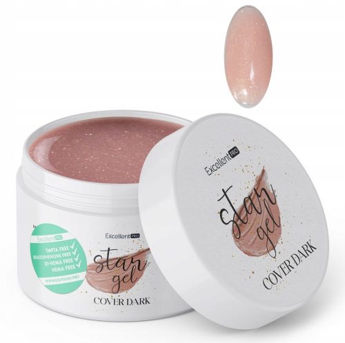  AUSGEZEICHNETES PRO STAR GEL MIT GOLDTEILEN, DAS DUNKLES AUFBAUGEL ABDECKT, 50 g