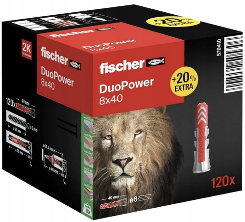 FISCHER DUOPOWER PIN 8x40 100 Stück T-SHIRT +20%!!!