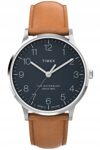  TIMEX Waterbury Herrenuhr, klare Ziffern, Hintergrundbeleuchtung, wasserdicht WR50