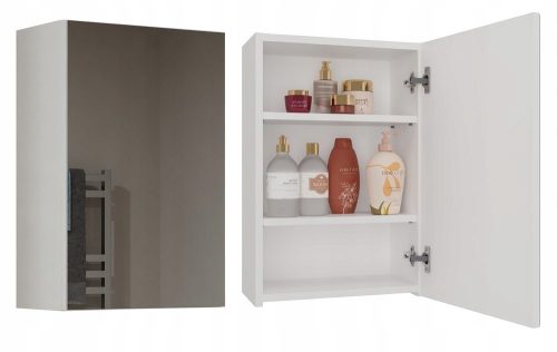 HÄNGENDER BADEZIMMERSCHRANK MIT SPIEGEL ÜBER DEM WASCHBECKEN POLA 1DL 1 TÜR, WEISS