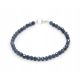  Armband mit natürlichen Saphiren, facettierten Kugeln, 4 mm Silber