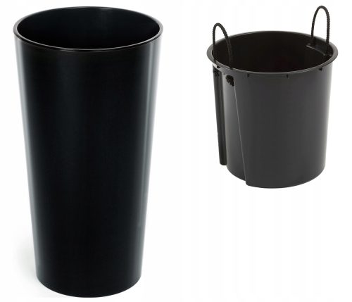 Töpfe und Pflanzgefäße für den Außenbereich und den Garten Blumentopf Lamela 40 cm x 40 x 75 cm Durchmesser 40 cm Kunststoff schwarz