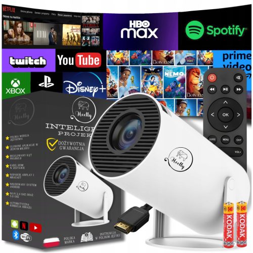  Heelly Android drehbarer 4K Mini-LED-Projektor weiß