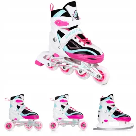    Sportvida SV-LG0033 Inline-Skates, Pink, Weiß und Türkis, Größen 39-42