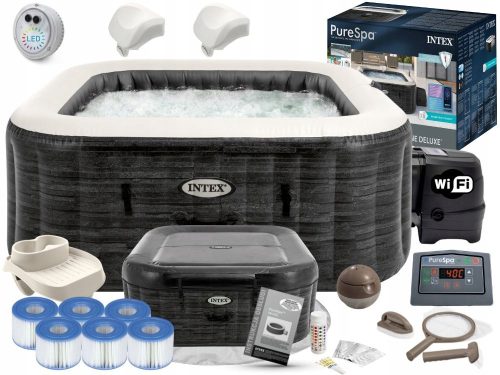 Whirlpool, Garten-Whirlpool Quadratischer aufblasbarer Hydromassage-Pool Intex 1098 l + 9 weitere Produkte