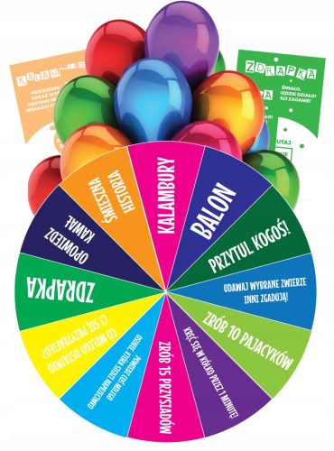  GLÜCKSRAD FÜR KINDER SPASS + 20 x BALLON + 20 x RUBBELKARTE + 20 x KÖRPER