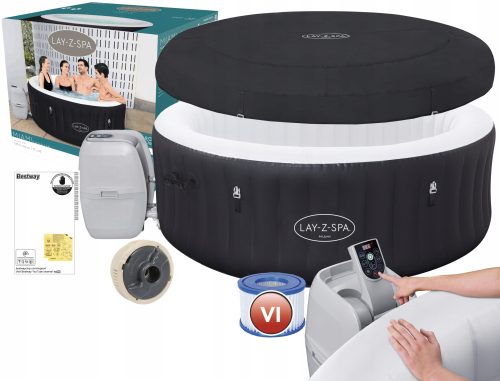 Whirlpool, Garten-Whirlpool Bestway aufblasbarer runder Pool mit Hydromassage, 669 l